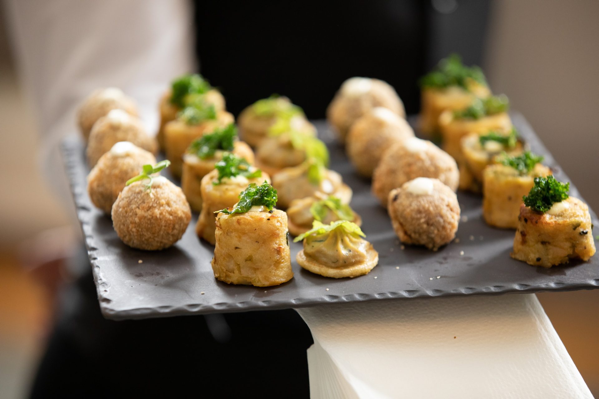 Plate of hors d'oeuvres at the Compass Group Be A Star event at the RCSI. Event & Awards Photographer Dublin